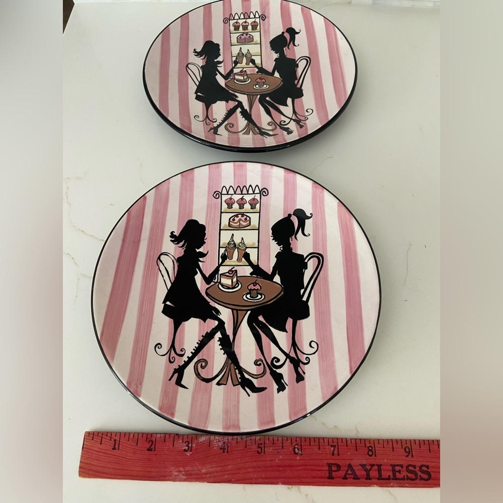 Fitz and Floyd Yvette and Claudette set of two plates.